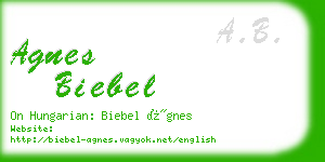 agnes biebel business card
